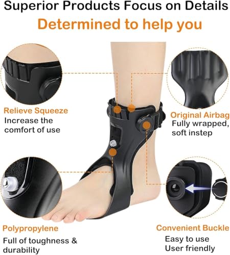 AFO Drop Foot Brace Large Right Support with Inflatable Airbag for Hemiplegia Walking Aid