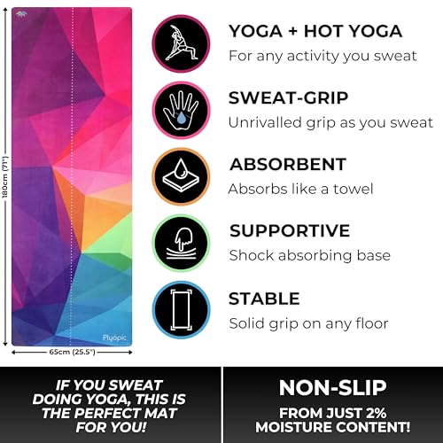 Neometric Plyopic All-In-One Yoga Mat with Sweat-Grip Towel, Eco-Friendly Rubber