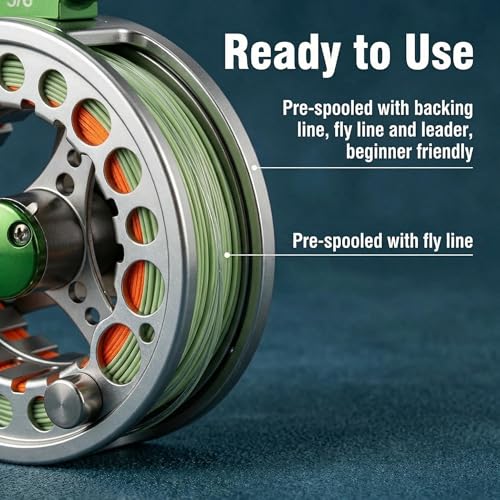 Green Fly Fishing Rod Combo 4-Piece 5/6 Weight with Reel & Accessories