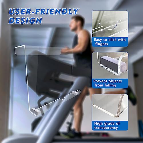 Clear Treadmill Tablet Holder for Exercise Equipment - Acrylic Stand for Books & Devices (8.5x9.5x2.8 Inches) - Variation: Clear