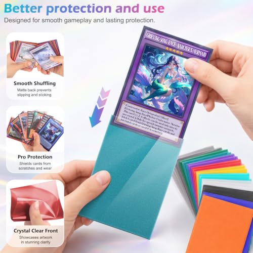 500 Card Sleeves Toploaders Set - 5 Colors for Trading Cards, Standard Size