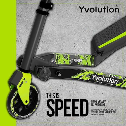 Yvolution Y Fliker Lift Drift Scooter Green - 3-Wheel Self-Propelling Kids & Teens Ride, 360° Spinning Handles, Foldable, Ages 7+