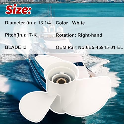 13 1/4 x 17-Inch Outboard Boat Propeller for Yamaha Engines 60-130HP