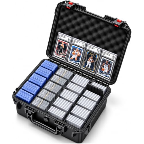 HOSOCASE Extra Large Black Graded Card Storage Box with 12 Dividers