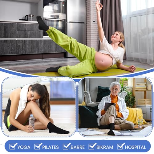 Liitrsh 100 Pairs Non Slip Yoga Socks with Grips for Men Women Pilates Barre