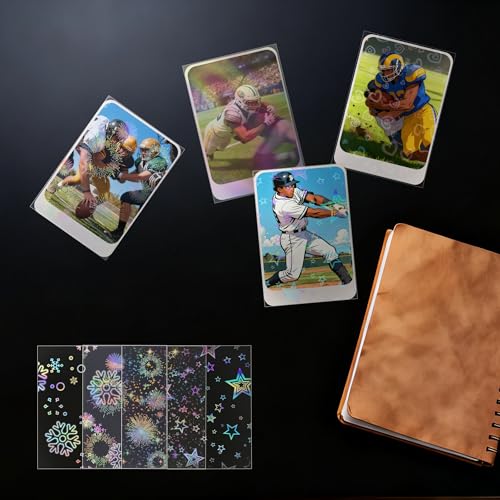 200pcs Holographic Card Sleeves 66x91mm for Trading Cards & Collectibles Front Holographic Back Clear - Variation of THIS listing