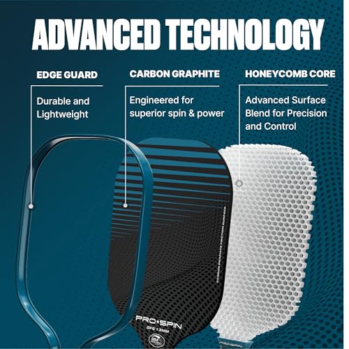 PRO-SPIN 2-Player Blue/Pink Carbon Fiber Pickleball Paddle Set - Indoor/Outdoor USAPA Approved