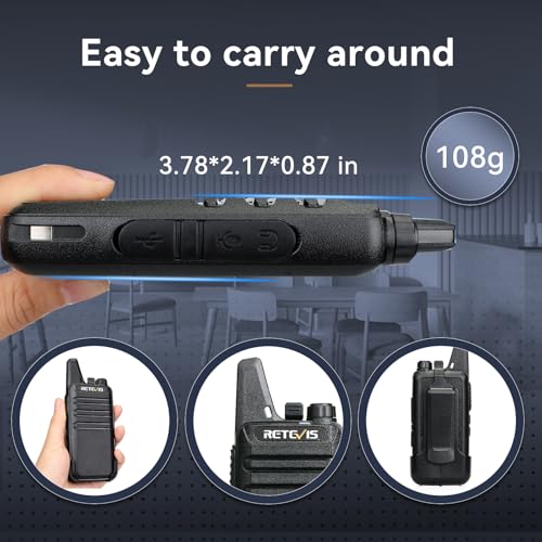 Retevis RT22 Business Walkie Talkies with USB Charger, 10 Pack Portable Two-Way Radios