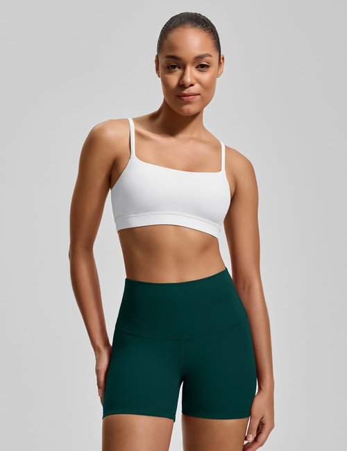 HeyNuts Women's Scoop Neck Sports Bra - Padded Camisole with Thin Straps for Yoga | A-C Cups