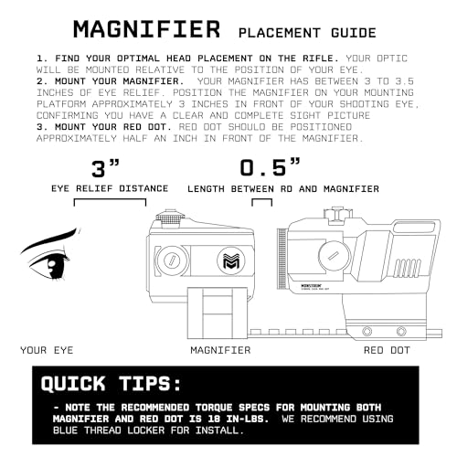 Monstrum Dynamo 3X Micro Magnifier for Red Dot Sights with Flip Mount