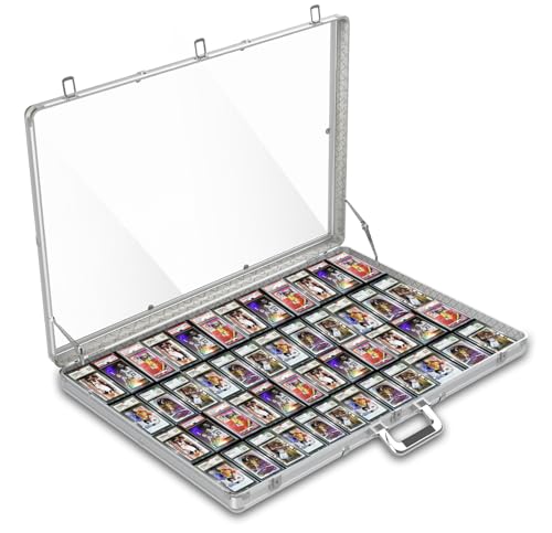 Hupsjer Silver Large Aluminum Card Display Case 34 x 22 Inches Lockable Portable Trade Show Storage
