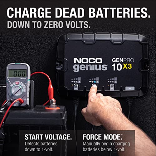 NOCO GENPRO10X3 Marine Battery Charger 12V 30A 3-Bank Onboard Maintainer