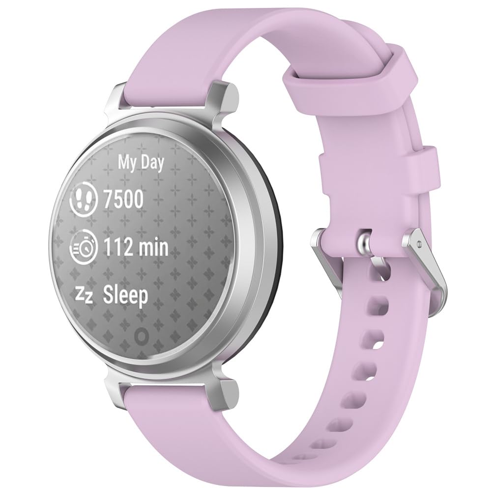 Waekethy pack of 3 Bands for Garmin Lily 2, 14mm Watch Strap Sport Wristband Soft Silicone Replacement Band Compatible with Garmin Lily 2 (Grey+purple+pink)
