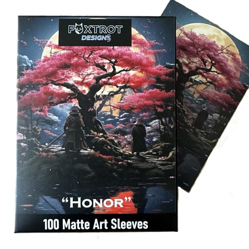 Honor Foxtrot Designs TCG Art Card Sleeves - Cherry Blossom & Samurai Design, 100 Pack