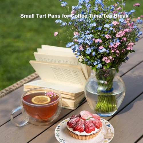 11 & 9 Inch Round Tart Pans with 2Pcs 4'' Mini Pans. Removable