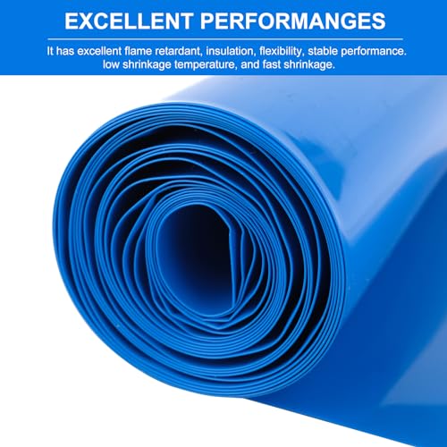 PVC Heat Shrink Wrap Tube for Lithium Batteries 200mm x 9.9ft Blue