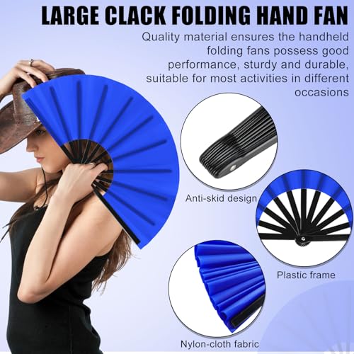 Blulu 13 Inch Large Folding Fans for Line Dancing - Classic Color, 48 Pack - Model B13C48