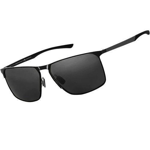 SIPLION Polarized Sunglasses for Men for Driving, UV Protection Carbon Fiber Frame Lightweight 2.0 Lenses for Fishing 8222 Black