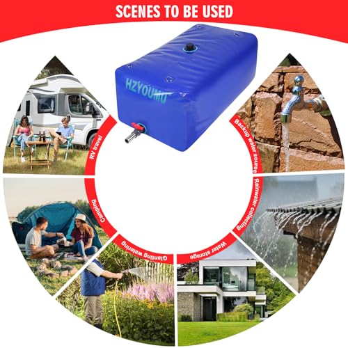 260 Gal Water Storage Bladder with Brass Connector - Foldable & Durable Outdoor Water Tank