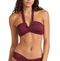 Seafolly Women's Halter Bandeau Swimsuit - Dark Burgundy, Size 4
