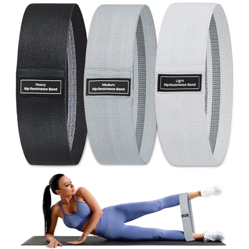 Resistance Bands for Workout, Fabric Loop Bands for Glutes & Legs - Cream Grey Black01