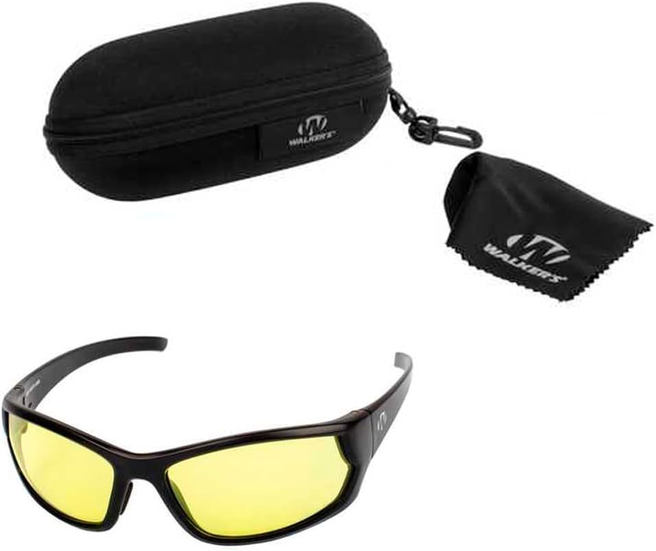 Walker’s IKON Carbine Shooting Glasses - Impact-Resistant, Non-Slip Design with Lens Cloth & Carry Case