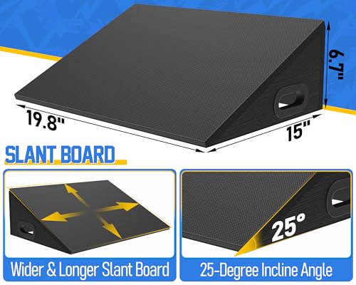 19-Inch Wide Calf Stretching Slant Board for Flexibility & Strength Exercises