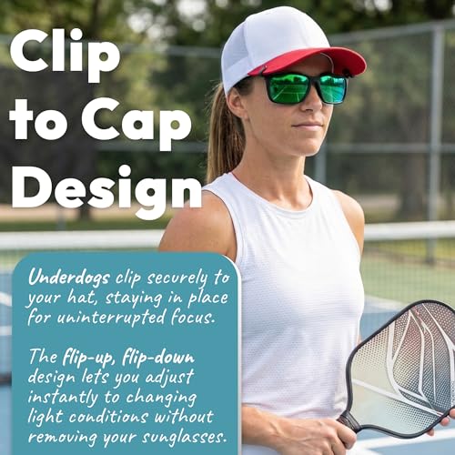 UNDERDOG Jade Polarized Oliver Clip-To-Hat Sunglasses - Unisex UV Protection