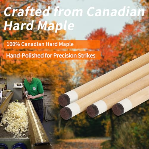 AKLOT Translucent Wood Finish Pool Cue Stick 58'' 18-21oz for Adults & Beginners