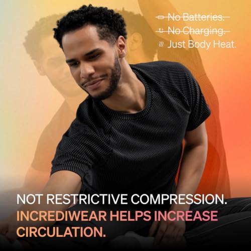 Incrediwear Men's Infrared Athletic Shirt - Medium Black/Grey Performance Workout