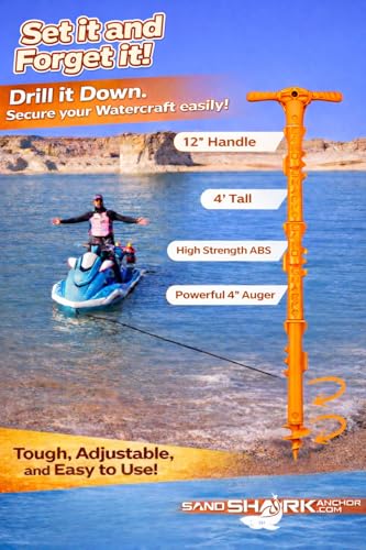 Orange SandShark Sport Boat & Jet Ski Anchor Kit - Shallow Water Anchor System