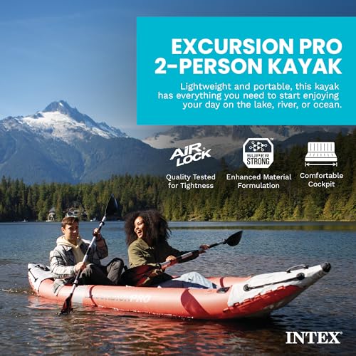 Inflatable Kayak Set for 2 Persons with Paddles & Pump - Excursion Pro K2