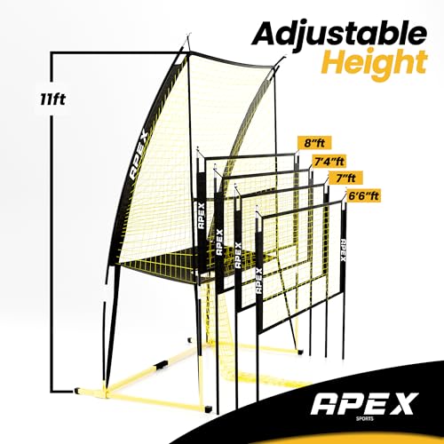 Apex Sports Volleyball Training Net System with Adjustable Height - Training Equipment for All Skill Levels