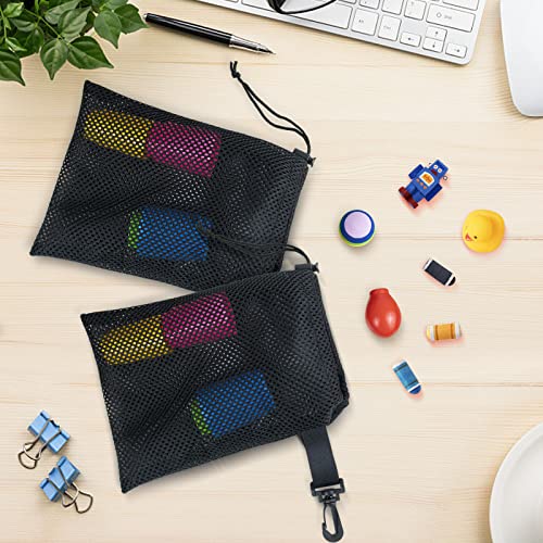 20 Pcs Mesh Drawstring Bags with Clips Portable Nylon Storage for Sports & Outdoor