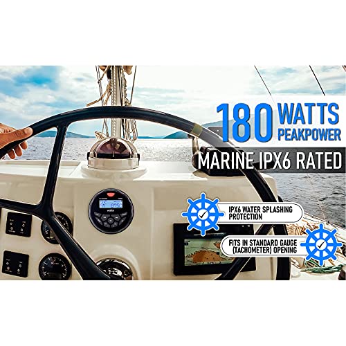 Marine Bluetooth Radio Stereo for Boats & UTVs with AM FM Tuner & USB