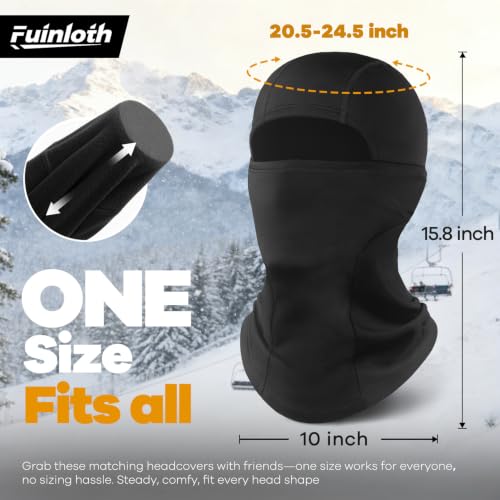 Fuinloth Black Ski Mask Balaclava Pro Windproof Cold Weather Motorcycle Face Cover - Variation 001
