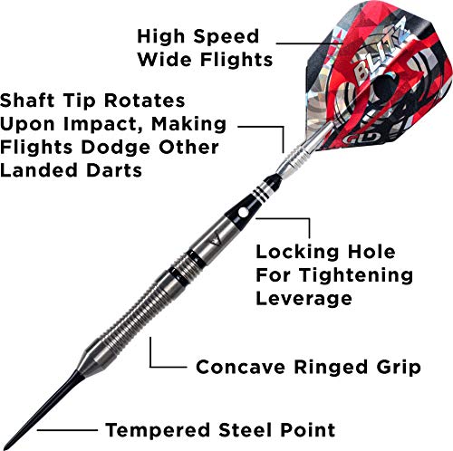 Viper Blitz 22g Tungsten Steel Tip Darts Set with Case - Slim, Heavy, 95% Tungsten