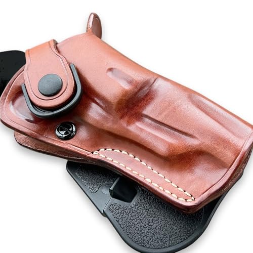 MASC Leather Paddle Holster for Pietta 1860 .44 Snub Nose, Retention Strap, Adjustable Cant