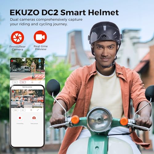 Smart Bike Helmet with Dual HD Cameras, Bluetooth App Control, Waterproof