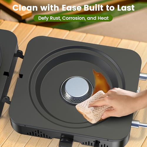 2 Burner Propane Camping Stove with Foldable Design, 20,000 BTU, Piezo Ignition & Carry Bag - Perfect for Outdoor Cooking, RV & Emergency Use - Variation 1