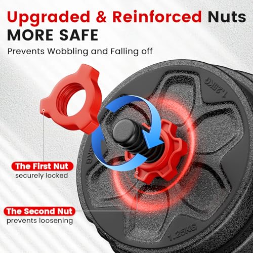 Adjustable Dumbbell Set 45LB with Connector 5-in-1 Home Gym Equipment for Men Women
