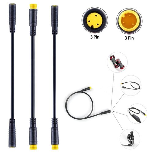 Electric Bike Extension Cable,3 Pin Male to Female Waterproof Motor Convert Extension Cable for Bafang Electric Bicycle Extension Cord Cable (Male to female)