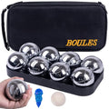 Petanque Game Set with 8 Stainless Steel Balls, Carry Case & Measuring String - Outdoor Lawn & Beach Bocce Ball Set