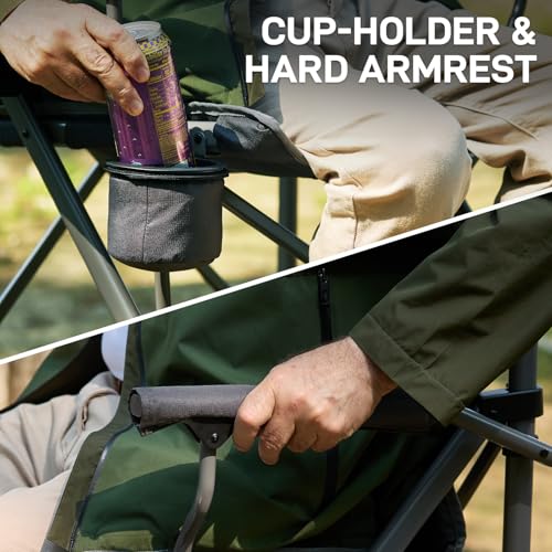 Ever Advanced Tall Foldable Camping Chair 31" with Carry Bag Grey - Support 300 lbs