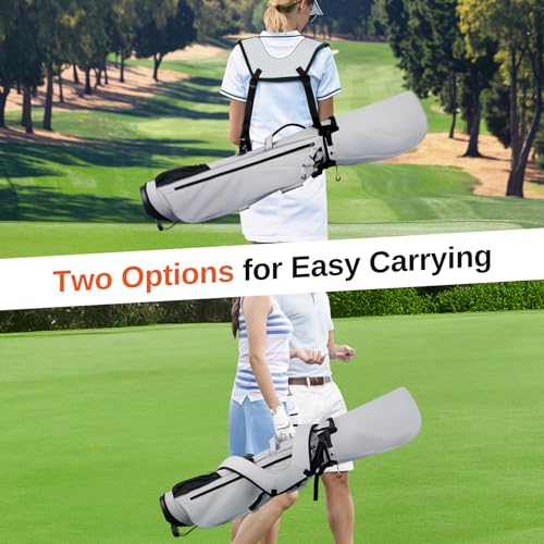 Full Choice Gray Lightweight Golf Stand Bag with 4-Way Dividers & 10 Clubs Capacity