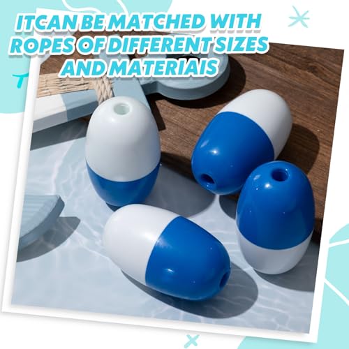 Blue and White Crab Trap Floats - Anchor Buoy Set of 4