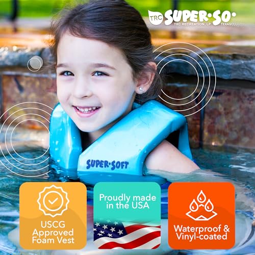 Child Life Jacket with Adjustable Straps, USCG Approved Swimming Vest - Marina Blue, Youth Medium