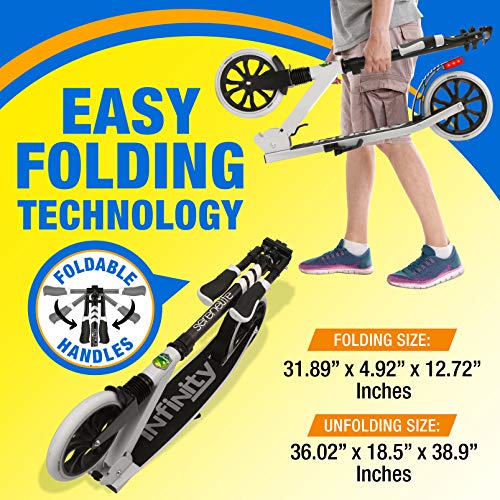 Foldable Kick Scooter for Teens & Adults - Alloy Deck & Adjustable Handlebar