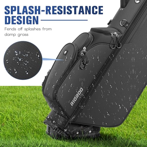 RIOROO 5-Way Golf Stand Bag with Full Dividers Lightweight Rain Cover Cooler