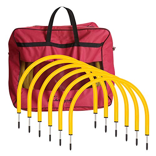 Soccer Passing Arc Set - 12 Durable Training Arcs with Stakes & Carry Bag for Accuracy & Skills